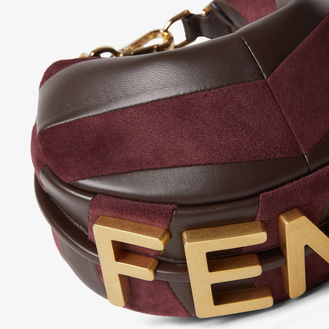 FENDI Fendigraphy Mini Mini-bag in leather and suede with two-tone inlay - Image 2